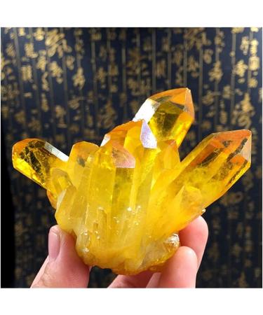 Gift Natural Yellow Crystal Quartz Citrine Cluster Specimen Ornaments Approx 6cm for Gemstones and Crystal Crystal Cluster 85-120g - Buy Online on GoSupps.com