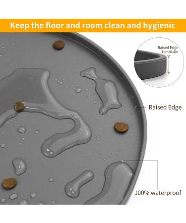 Ptlom Pet Placemat - Prevent Food/Water Overflow for Medium & Small Pets in Beige Silicone - Buy Online on GoSupps.com