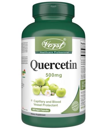 VORST Quercetin 500mg 180 Vegan Capsules | Supplement for Boosting Immune System | For Allergies and Eye Health | Powder Pills | 1 Bottle 1 count (Pack of 180)