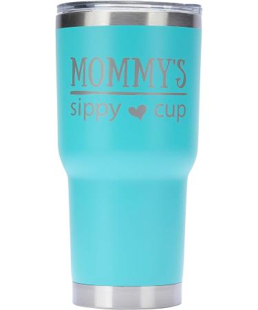 Greatness Line Mommy's Sippy Cup 30 oz Teal Stainless Steel Tumbler - Ideal Gift for Moms-To-Be - Buy Online on GoSupps.com