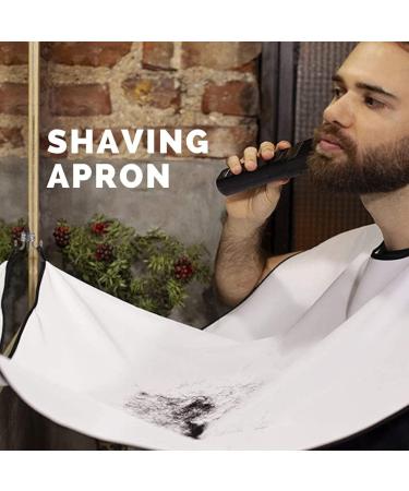 Buy Bard Apron for Men with Suction Cup - Non-Stick Facial Hair Trimming & Shaving Apron - White & Black - Buy Online on GoSupps.com
