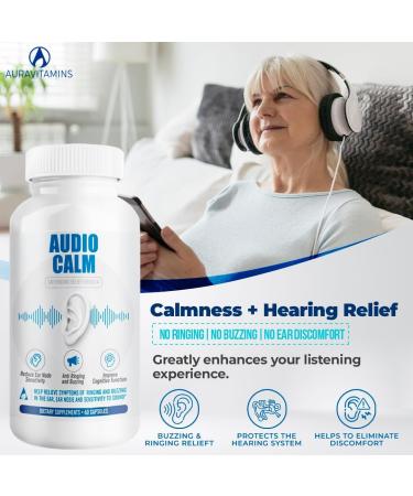 Audio Calm | Natural Tinnitus Relief Supplement - Stop Ear Ringing & Buzzing | 60 Capsules - Buy Online on GoSupps.com