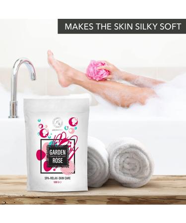 Rose Foaming Bath Sea Salt 35 Oz - 1000g | Relaxing Aromatherapy Bubble Bath with Almond & Rosewood Essential Oil - Buy Online on GoSupps.com