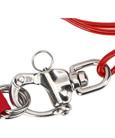 VGEBY Freediving Lanyard Safety Rope 316 Pro Stainless Steel Clip with Dive Wristband - Red - Buy Online on GoSupps.com