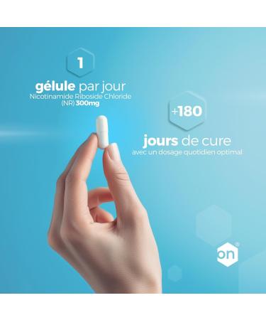 NAD+ Nicotinamide Riboside Chloride 300mg - 6 Months of Cure - NAD Booster - Anti-Aging & Against Fatigue - Made in France - 180 Vegetable Capsules - Vegan - Hexagon - Buy Online on GoSupps.com