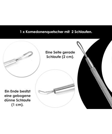 Profi Kosmetik-Instrument Komedonenquetscher Set | 2 Schlaufen & Milienmesser f r perfekte Hautpflege - Buy Online on GoSupps.com