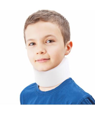 HKJD Kids Neck Brace for Neck Pain and Support - Soft Foam Pediatric Cervical Collar for Sleeping - Adjustable Youth Neck Support for Children Whiplash, Torticollis and Injury Support (M) Medium