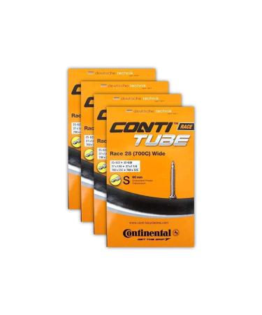 Continental Race 28 700x25-32c Bicycle Inner Tube Bundle - 60mm Presta Valve - 4 Pack w/ Conti Sticker