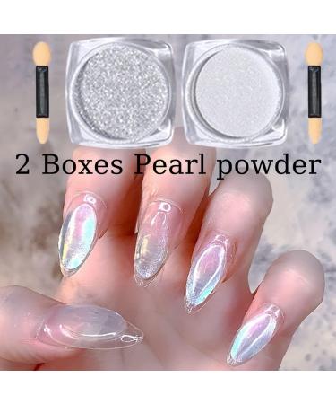 White Pearl Chrome Nail Powder Set - High Gloss Glitter Nail Art Kit for Manicure Decorations - Buy Online on GoSupps.com