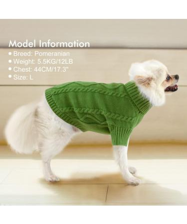 Alagilrs Knitted Dog Sweater Vest - Soft & Warm Crochet Winter Clothing for Small & Medium Dogs | Green - Buy Online on GoSupps.com