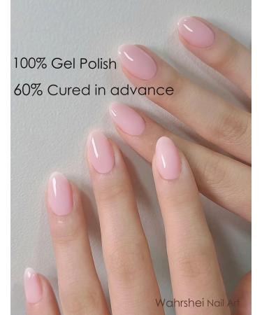 Semi Cured Gel Nail Strips | Jelly Baby Pink - 20pcs Gel Nail Wraps for DIY | UV Nail Stickers A117 - Buy Online on GoSupps.com