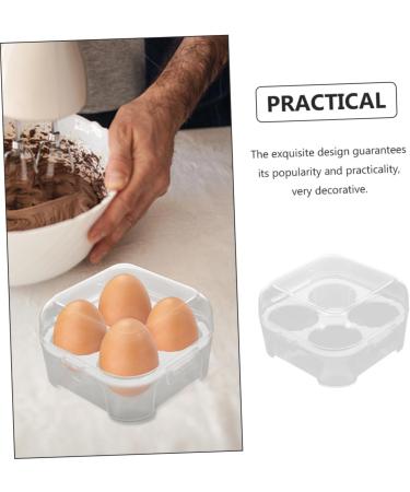 Fridge Egg Container 2pcs Box 4 Grid Egg Storage Box Plastic Pallet Empty Egg Carton re-usable - Buy Online on GoSupps.com