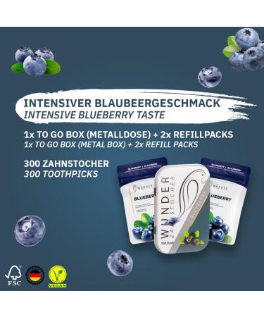 Miracle Toothpick Set - Sugar-Free Vegan Blueberry Flavored Toothpicks for Fresh Breath Smoking Cessation & Bad Breath - Plastic-Free Chewing Gum Alternative - Buy Online on GoSupps.com