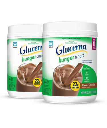 Glucerna Hunger Smart Powder, with 22g of Protein and 2g Sugars, Gluten-Free Protein Powder Mix for People with Diabetes, Rich Chocolate, 22.3 Oz Tub ( Pack Of 2 )
