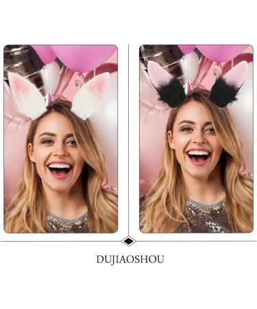 DUJIAOSHOU 2 Pairs Alligator Hairpins Bunny Ears Women Bunny Hair Clips Cosplay Rabbit Ear Headdress Hair Clip Accessories Plush Aldult - Buy Online on GoSupps.com