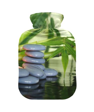 Zen lifestyle with bamboo stalks hot water bottle with reference heat bottles for pain relief hot water bag heating bottles for sports injuries 1 l