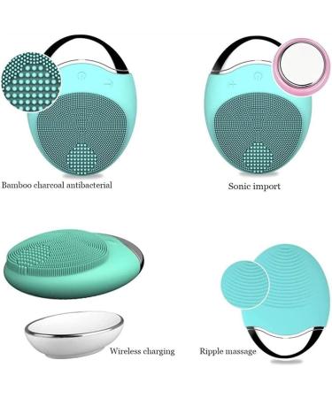 SMSOM Facial Cleansing Brush Wireless Charging IPX7 Waterproof Face Brush Use for Exfoliating Massaging and Deep Cleansing (Color : Green) Charcoal Green - Buy Online on GoSupps.com