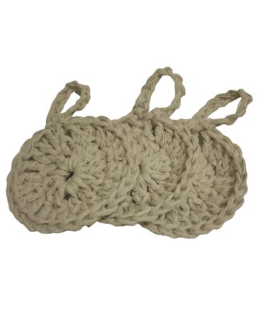 100% Hemp Face Scrubbers Set of 3 | Hand Crocheted in USA | Eco-Friendly Reusable & Compostable - Buy Online on GoSupps.com