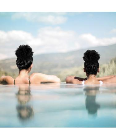 WILLBOND 2 Pieces Afro Puff Drawstring Ponytail Synthetic Short Curly Hair Extensions in Black-1b - Buy Online on GoSupps.com