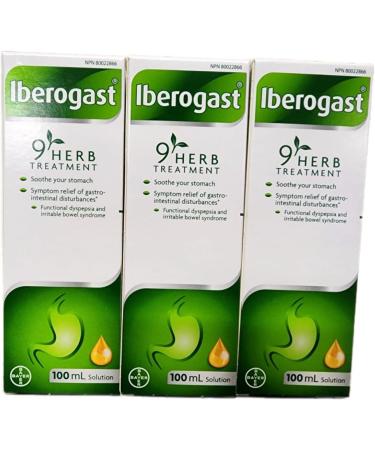 Iberogast LARGE SIZE (100ml) THREE BOTTLES- for Dyspepsia Bloating Stomache Pain and Heartburn Brand: Medical Futures - Buy Online on GoSupps.com