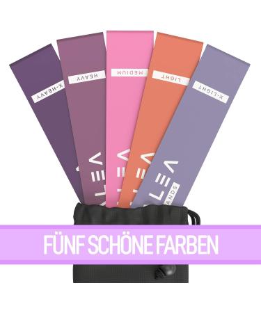 Shop Fitness Straps - 5-Pack Rubber Resistance Bands with Instructions & Carrying Bag for Home Workouts Yoga Pilates CrossFit - Perfect for Legs & Thighs - Violet - Buy Online on GoSupps.com