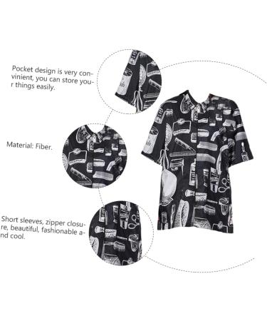 minkissy Work Clothes Ladies Robes Shirt pet Technician Clothing Mens Cloak Coat Fiber Barber Robe Men Black Tank top Printing Cloak Protective Agent Quilting Work Hair Vest Vintage Jacket - Buy Online on GoSupps.com