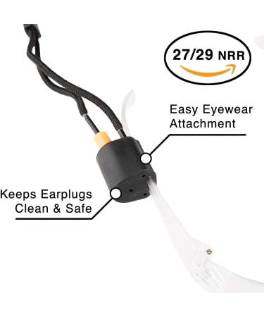 Earplugs with Safety Glasses Attachment | 27/29 NRR Hearing Protection | Plug Storage Case | Safety Wear for Eyewear and Sunglasses - Buy Online on GoSupps.com