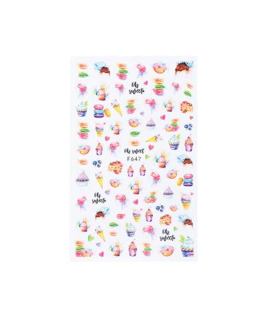 Girls Summer Fruits Nail Art Decal Sweet Nail Art Decoration DIY Nail Summer Series 3D Nail Sticker(style2)