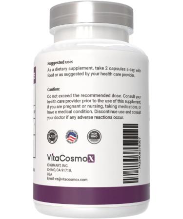 VitaCosmoX Benfotiamine 300mg 180 Veggie Capsules Fat Soluble Vitamin B1 Non-GMO Gluten-Free Vegan - Buy Online on GoSupps.com