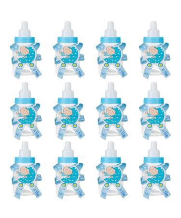 Baby Shower Bottles  24Pcs Mini boy Baby Shower Favors Candy Bottle for Newborn Baby Baptism Party  Baby Shower Party d cor Blue