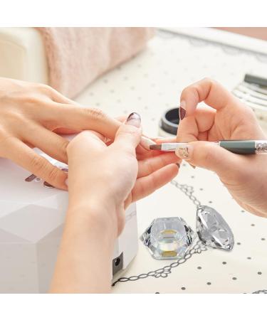 Minkissy Nail Art Crystal Cup Stained Glass Nail Polish Glass Cup Transparent Nail Polish Nail Polish Glass Container Cream Nail Gel Polish Nail Polish Glass Jar Large Big Diamond As Shown - Buy Online on GoSupps.com