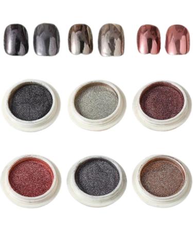 Poudre de ongles chrom e ensemble de poudre chrom e ongles - 6 couleurs Miroir Effet Fingernail Chrome | Shimmer Nail fournit de la poudre pour le festival les rencontres le maquillage 04 D - Buy Online on GoSupps.com