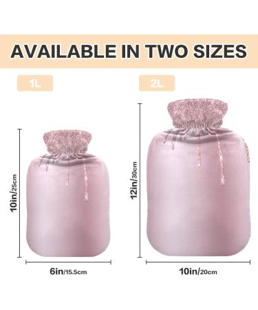 Buy Pink Glitter Drop Hot Water Bottle 2L - Rose Gold Plush Cover | Winter Warmer for Kids & Adults - Buy Online on GoSupps.com