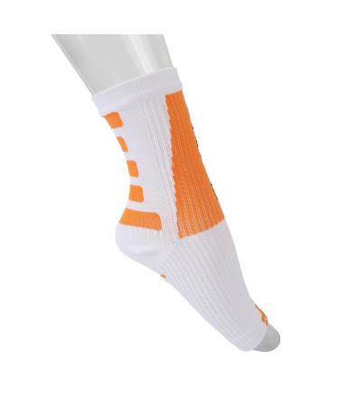 Buy Foot Sleeve for Flexible Movement - Compression Sports Heel Socks (White & Orange) - International Shipping Available - Buy Online on GoSupps.com