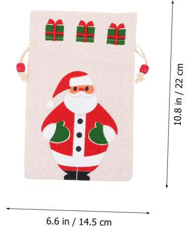 SEWOART 6pcs Pack Christmas Drawstring Bag Printing Cotton Bag 15x23cm Assorted Color 3 - Buy Online on GoSupps.com