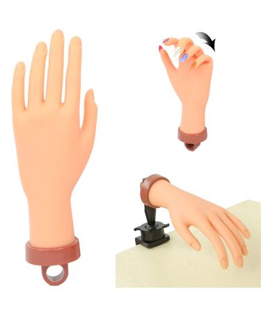 Nail Practice Hand for Acrylic Nails, Mannequin Hands for Nails Practice, Flexible Fake Hands to Practice Fake Nails Bendable Fake Hand Manicure Practice Hands Nail Art Training Hand 1Pc Single Hand