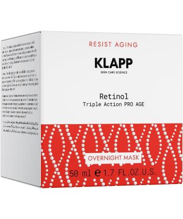 KLAPP Cosmetics - RESIST AGING RETINOL Triple Action PRO AGE Overnight Mask (50ml) - Buy Online on GoSupps.com