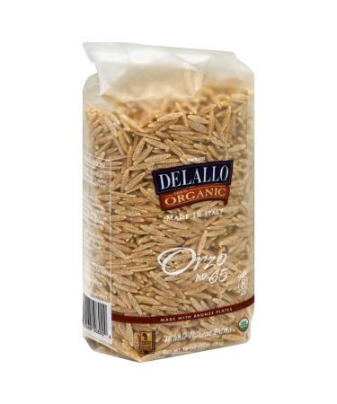 DeLallo Whole Wheat Orzo 16.0 OZ (Pack of 2) 1 Pound (Pack of 2)