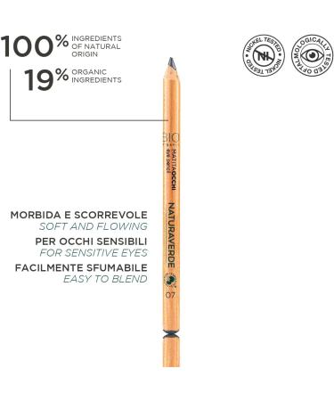 SODICO srl Naturaverde Organic makeup dark gray eye pencil made of organic material colorful eye pencil eye makeup womens makeup eye makeup cosmetics No 07 - Buy Online on GoSupps.com