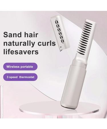 2 in 1 Hair Straightener & Comb for All Hair Types | Adjustable Temperature Anti-Scald Design - Khaki - Buy Online on GoSupps.com
