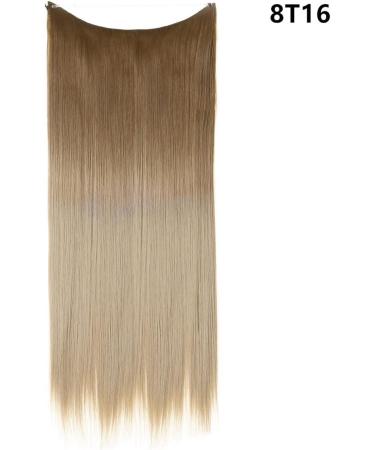 Natural wig piece one piece long straight hair high temperature silk fish line hair extension piece chenghuax (Color : 8T16 Size : 14) - Buy Online on GoSupps.com