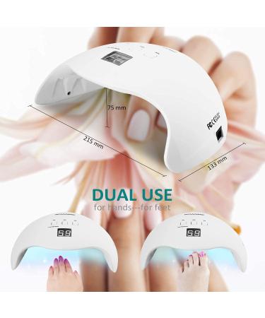 Buy NAVANINO 48W LED UV Nail Lamp - Fast Nail Dryer with Timer & Infrared Sensor | Perfect for All Gels - Buy Online on GoSupps.com