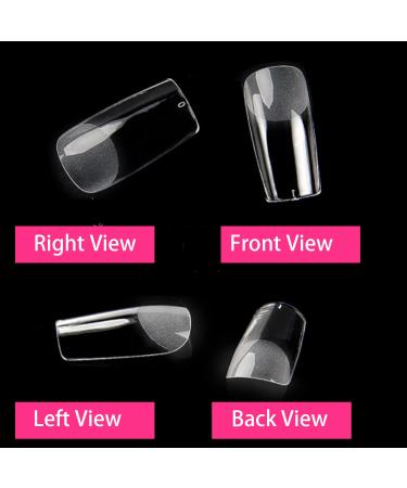 Soft Gel Nail Tips Square - 550 Pcs Clear Full Cover Tips for Salon & DIY Nail Art - Buy Online on GoSupps.com