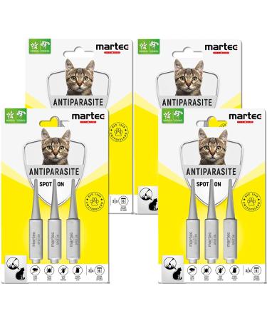 Martec Pet Care Spot on for cats 12x1ml savings package |18 months protection against mites fleas ticks |On a vegetable basisfrom 4 months |Tick defense |Protection against mites |Flea remedy for cats