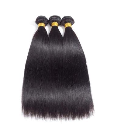 12A Grade Brazilian Virgin Straight Human Hair Bundles - 10 12 14 inches - 300g | Unprocessed Remy Hair Extensions - Buy Online on GoSupps.com