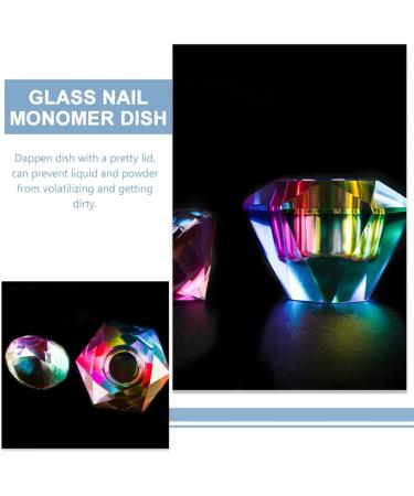 minkissy Nail Dappen Dish with Lid Acrylic Liquid Powder Dappen Dish Bowl Glass Crystal Cup Monomer Dish Glassware Tools for Professional Use and Home Use - Buy Online on GoSupps.com