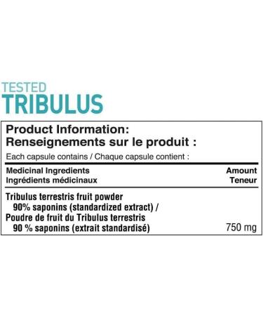 Tested Nutrition Tribulus Capsules | High Potency 750mg Tribulus Terrestris 90% Saponins Capsules | Increased Energy Stamina Performance (90 Capsules) - Buy Online on GoSupps.com
