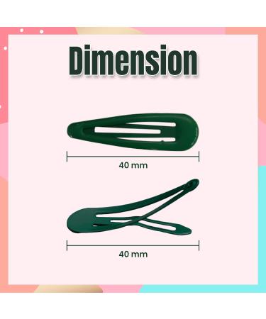6Pcs 5CM Snap Hair Clips in Bottle Green - School Colours Hair Accessories for Girls & Women - Buy Online on GoSupps.com