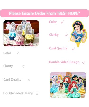 Princess Cupcake Toppers Birthday Cake Decorations Party Supplies Decor 60 counts - Buy Online on GoSupps.com