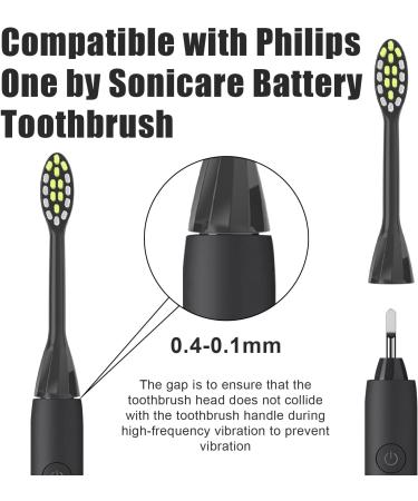 SAREAL Replacement Toothbrush Heads Compatible with Philips One Series Sonicare 5 Pack Rechargeable Brush Heads for HY1200/05 & BH1022/05 (Black - Buy Online on GoSupps.com